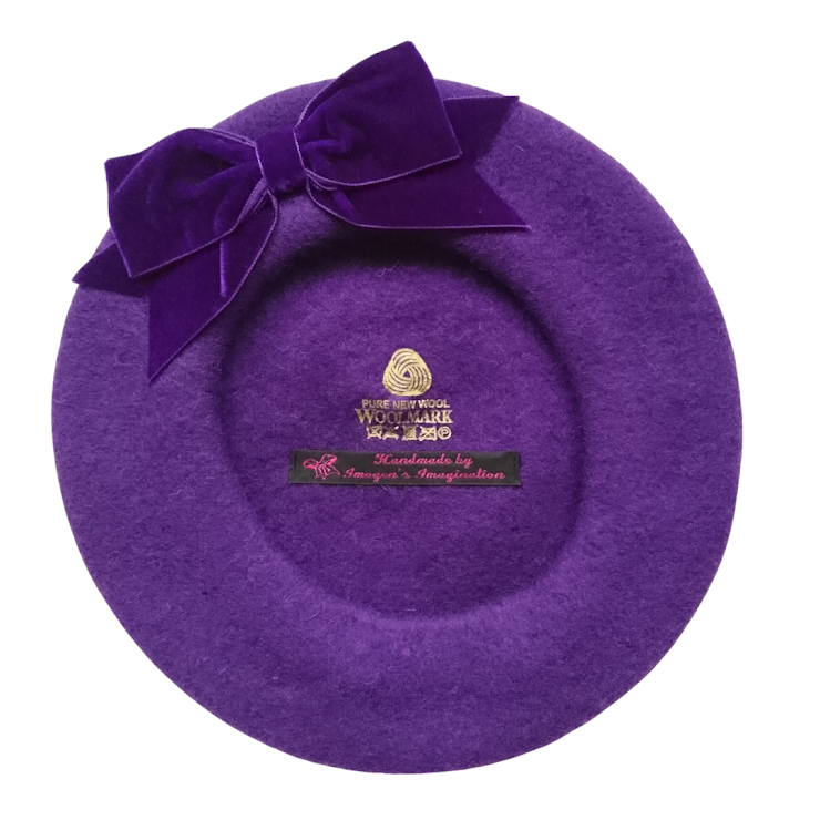 Purple Beret with Purple Bow