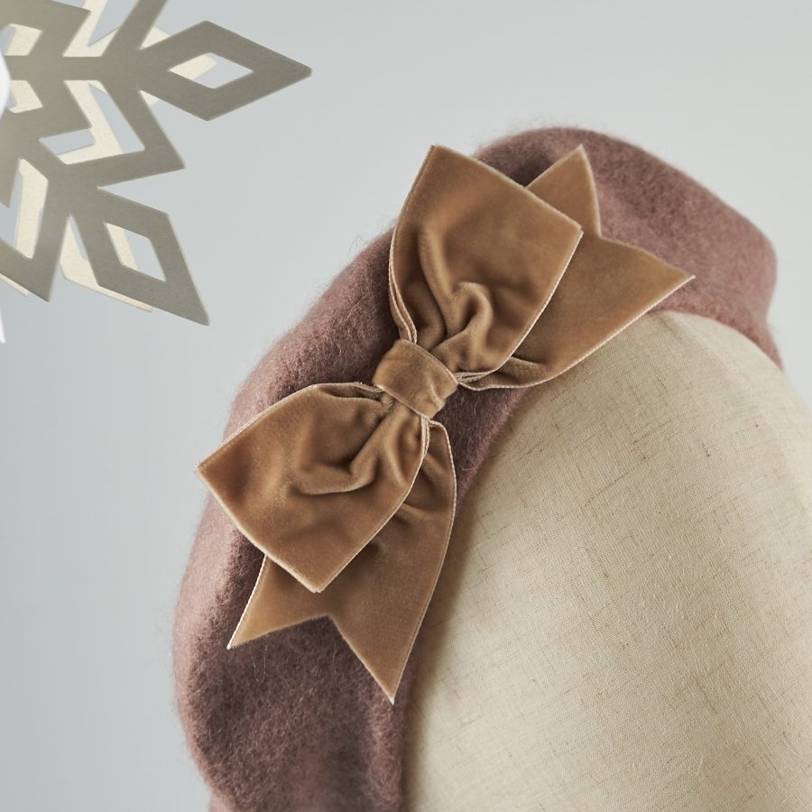 Beige French Beret with a Bow by Imogen's Imagination