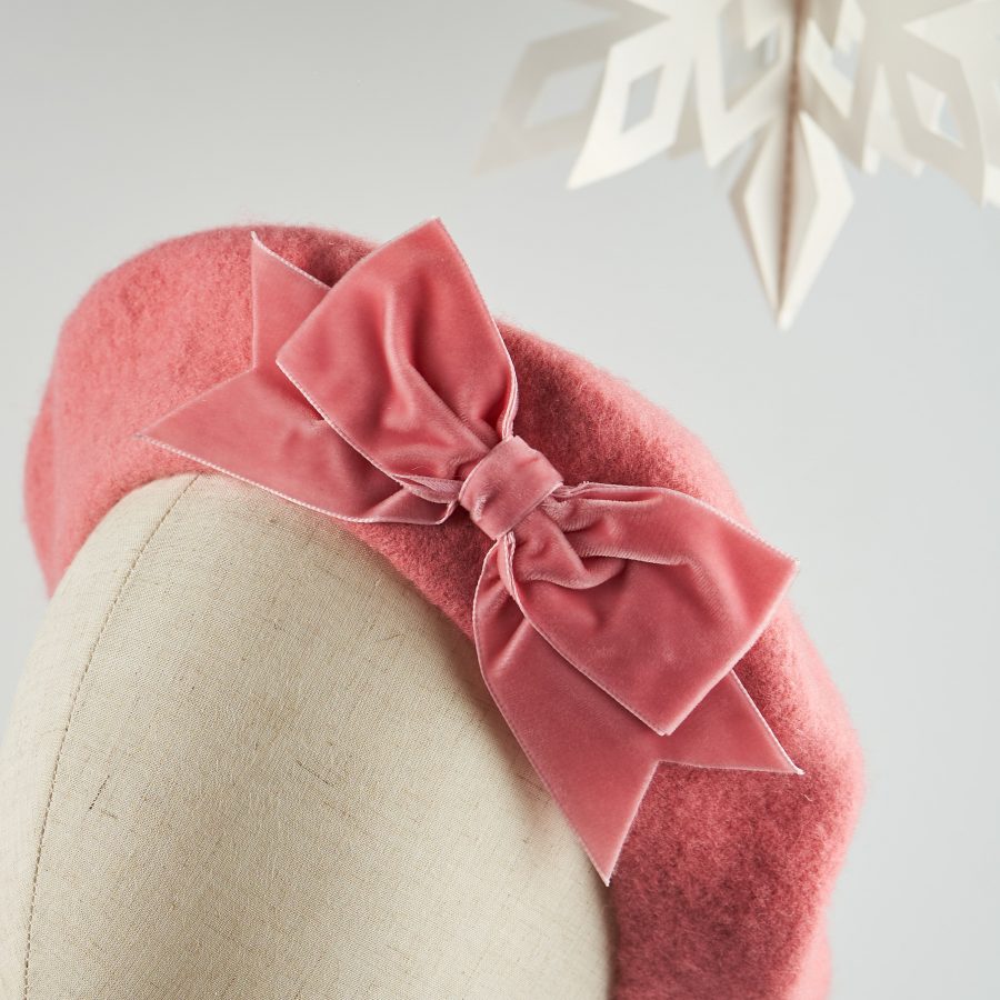 Pink French Beret with a Bow by Imogen's Imagination