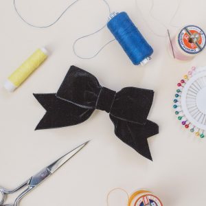 Black Velvet Ribbon Bow Hair Clip