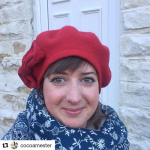 Imogen's Imagination Red Beret with a Red Velvet Bow worn by Customer