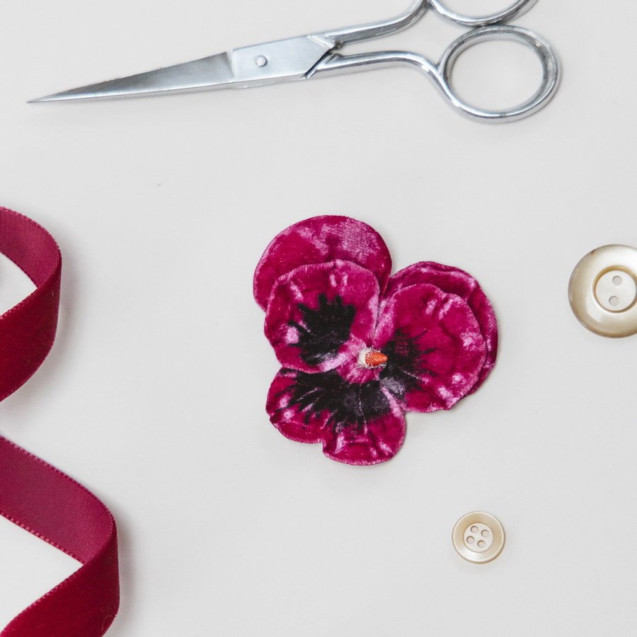 Fuchsia Velvet Flower hair accessory for women and girls