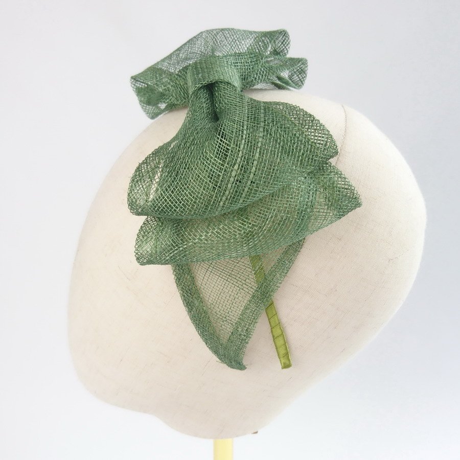 Green Spring Hair Accessories - Green straw bow