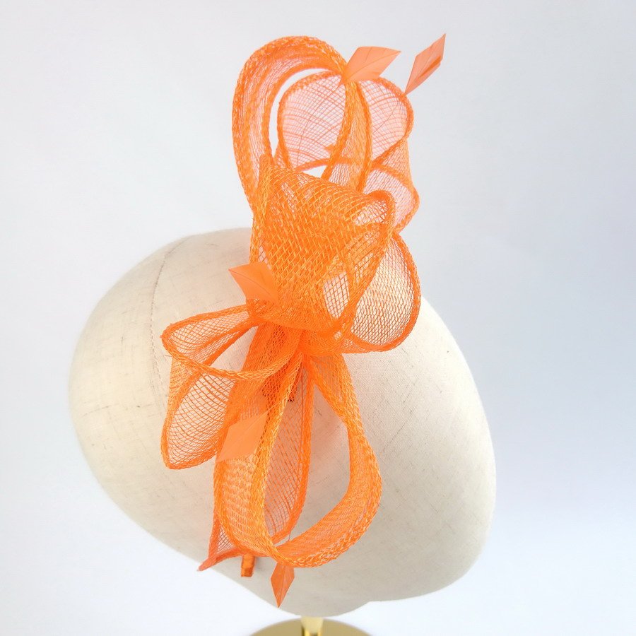 Orange Fascinator for the Races