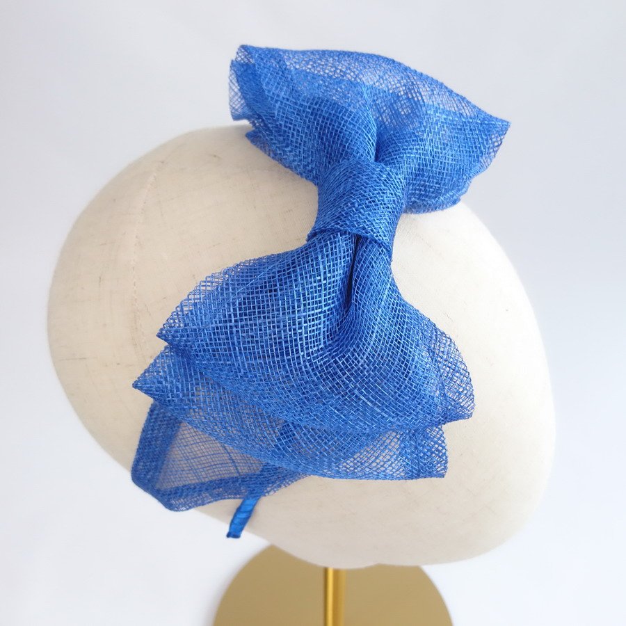 Royal Blue Large Sinamay Bow Fascinator