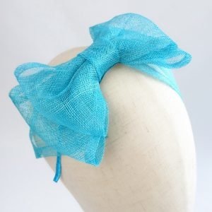 Turquoise Large Sinamay Bow Fascinator