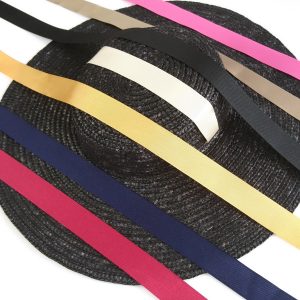 Detachable Ribbon Ties for Sun Hats shown with Black Straw