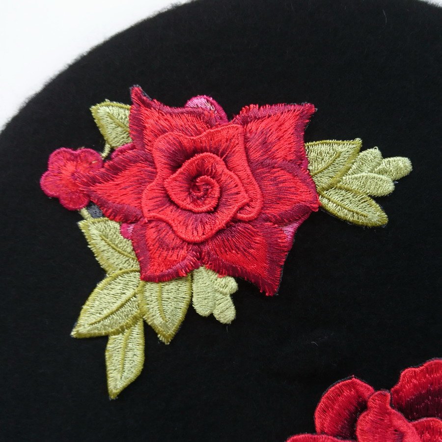 Detail of a Red Embroidery Rose