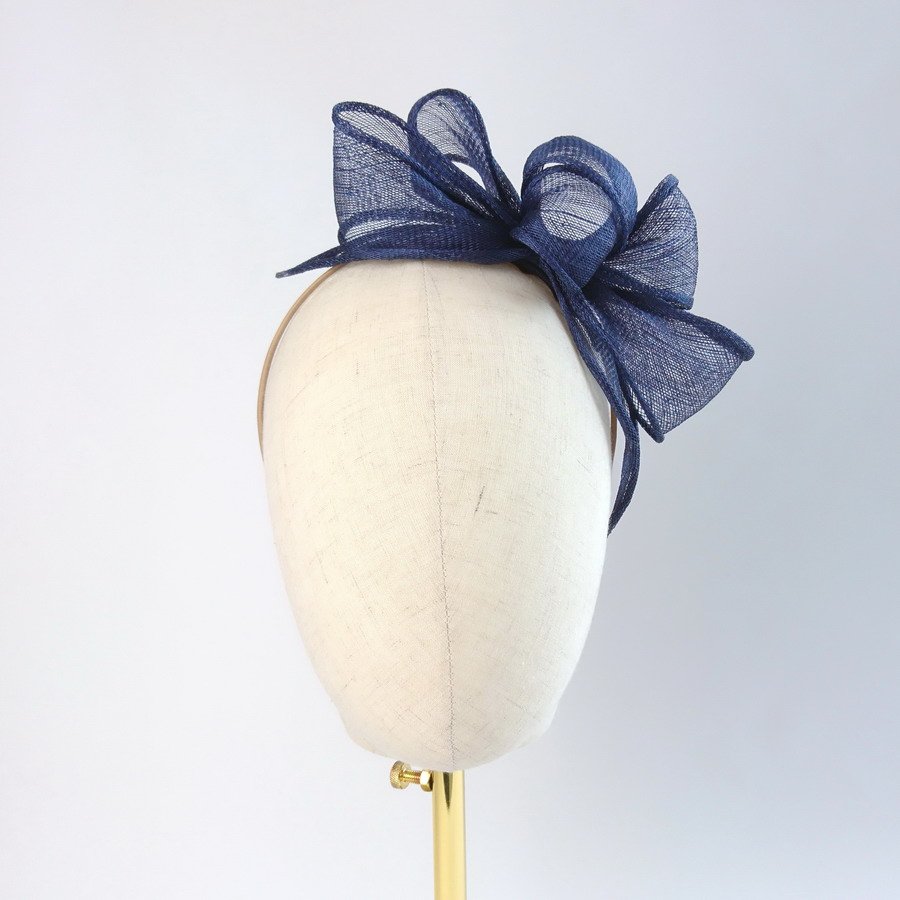 Bespoke Vegan Fascinator in Navy Blue by Imogen's Imagination