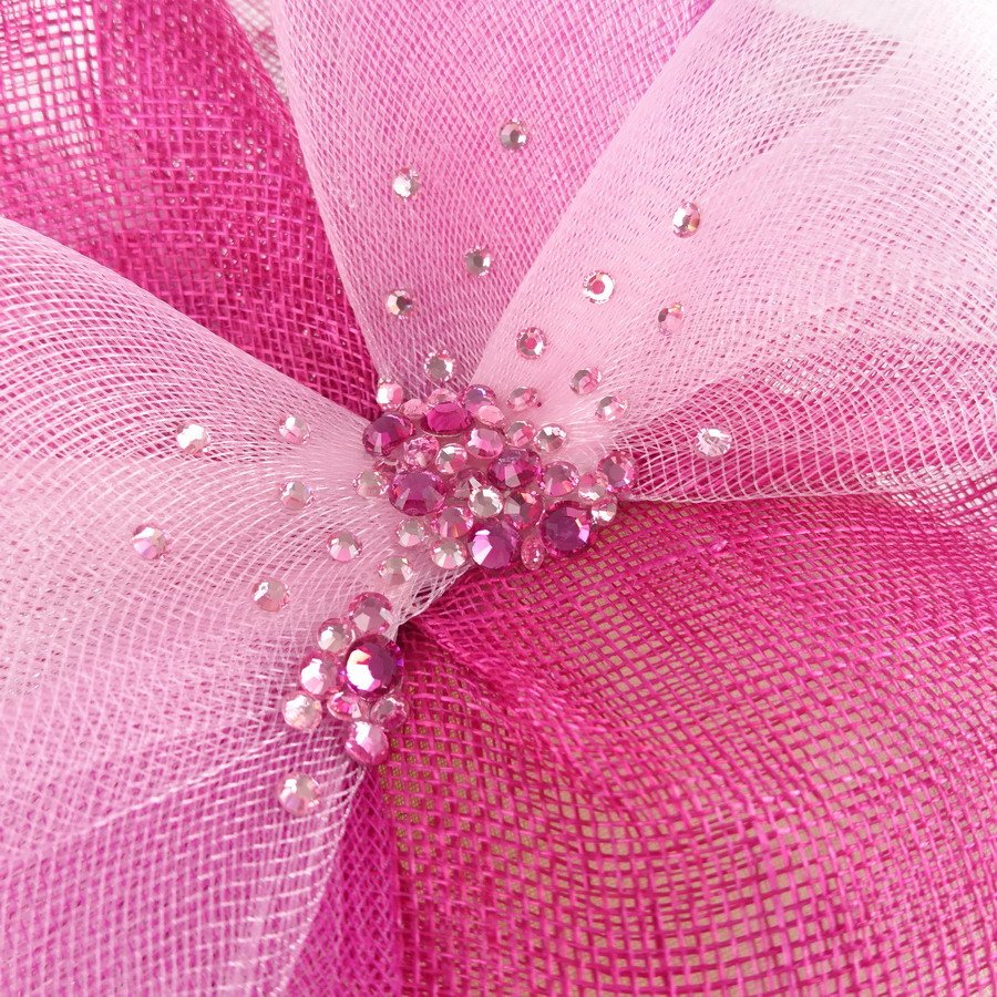Detail of Bespoke Fascinator with Crystals by Imogen's Imagination