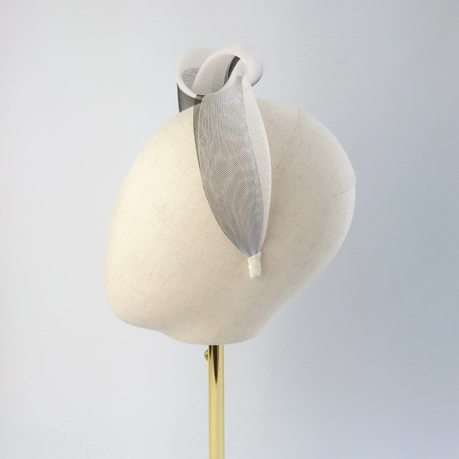 Ivory and Black Contemporary Hair Accessory