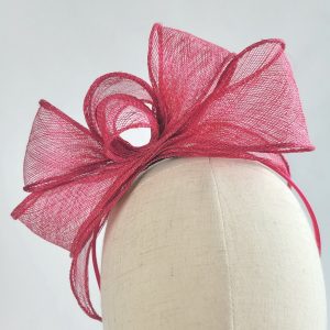 Fuchsia Pink Feather Free Wedding Fascinator