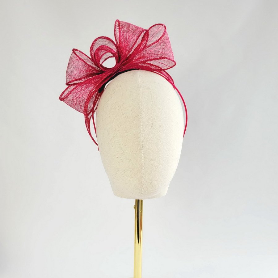 Fuchsia Pink Looped Fascinator Headband