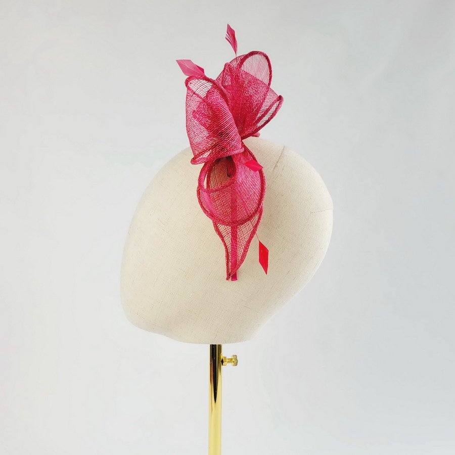Fuchsia Pink Fascinator for a wedding guest