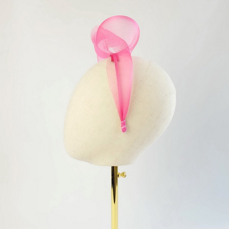 Fuchsia Pink Wedding Fascinator with no feathers