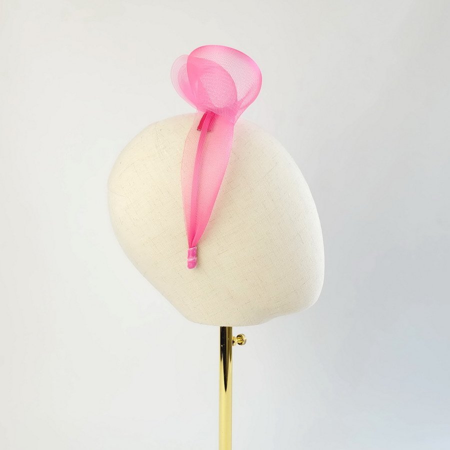 Fuchsia vegan friendly fascinator hair accessory