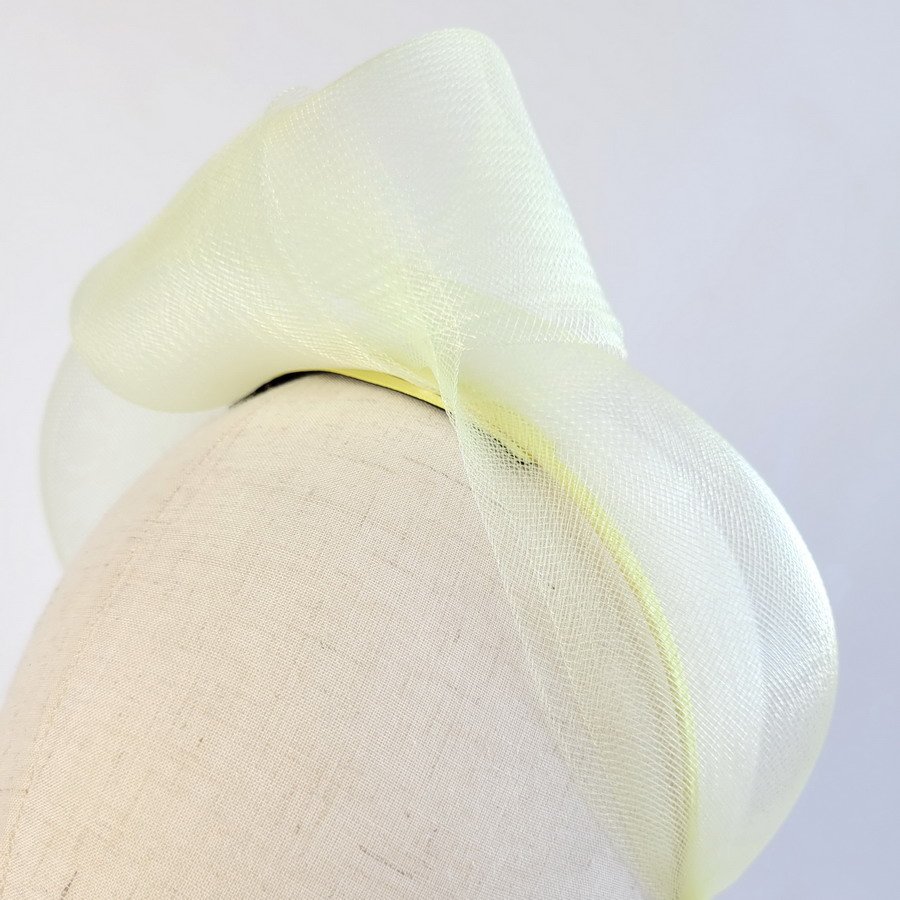 Pale Yellow race day fascinator with no feathers