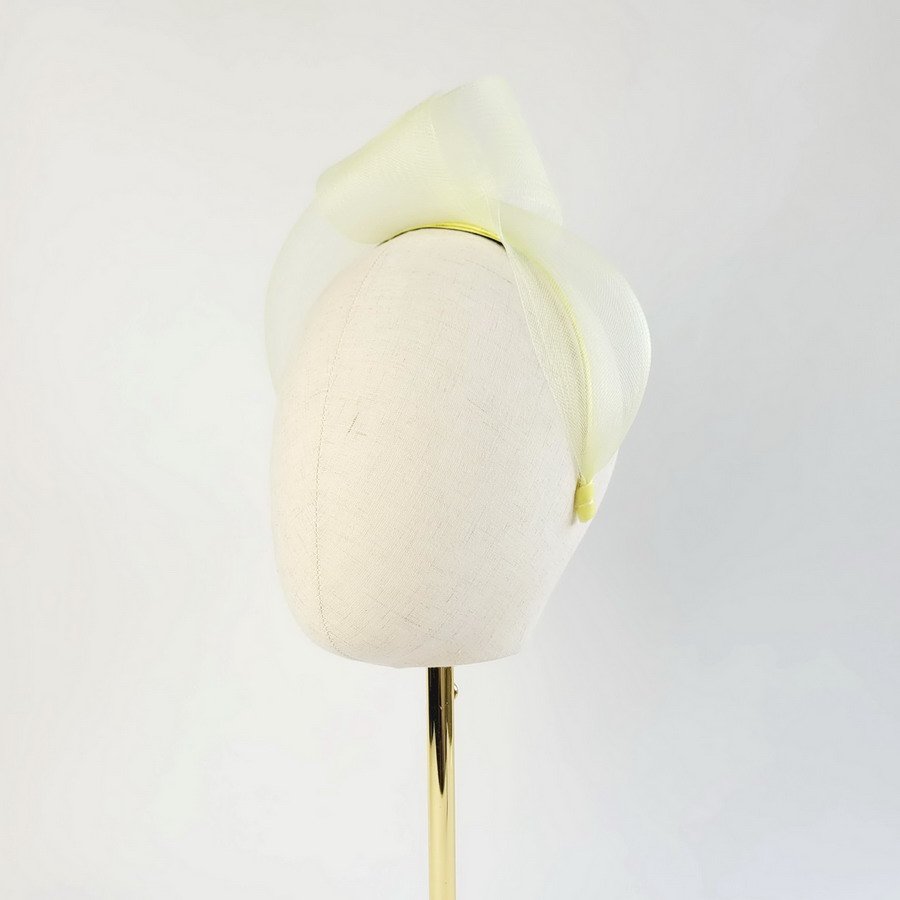 Pale Yellow wedding fascinator with no feathers