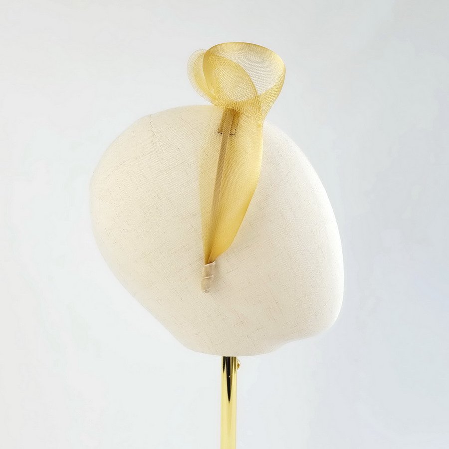 Mustard race day fascinator with no feathers