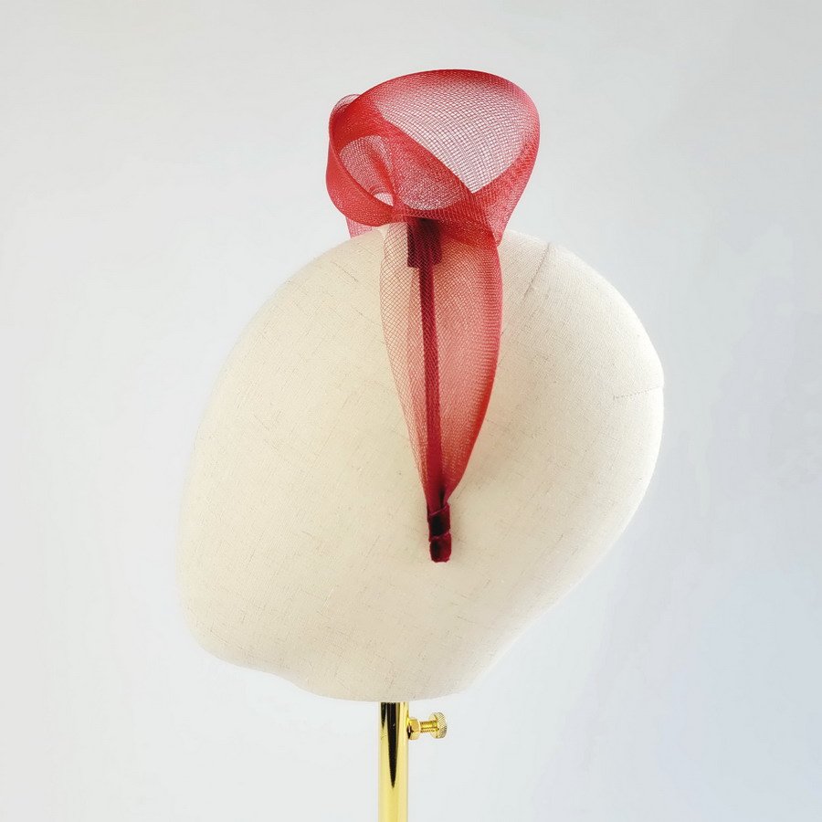 Wine red race day fascinator with no feathers