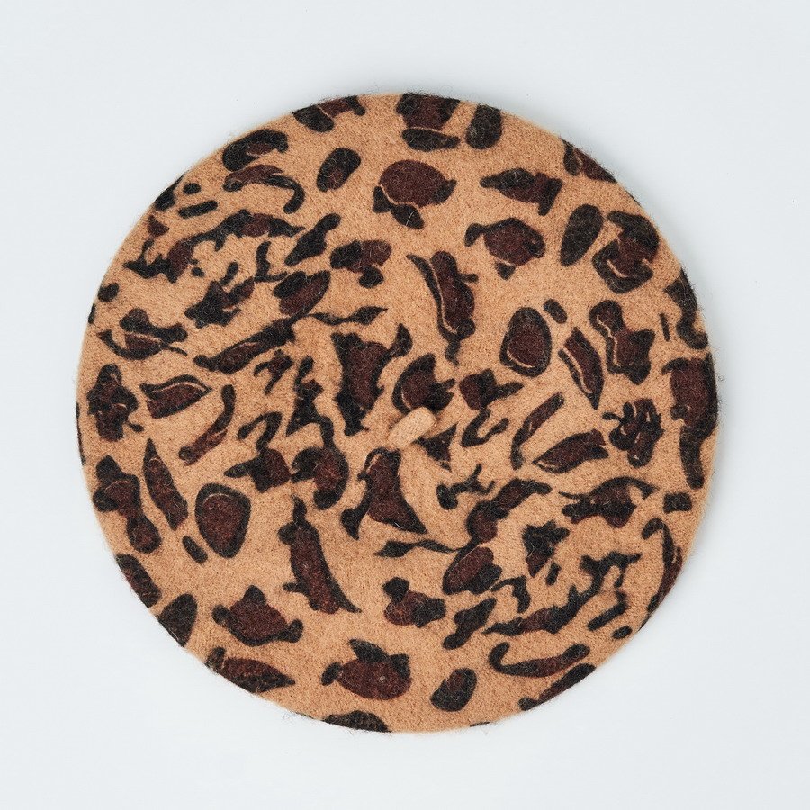 Back of a Classic Leopard Beret from Imogen's Imagination