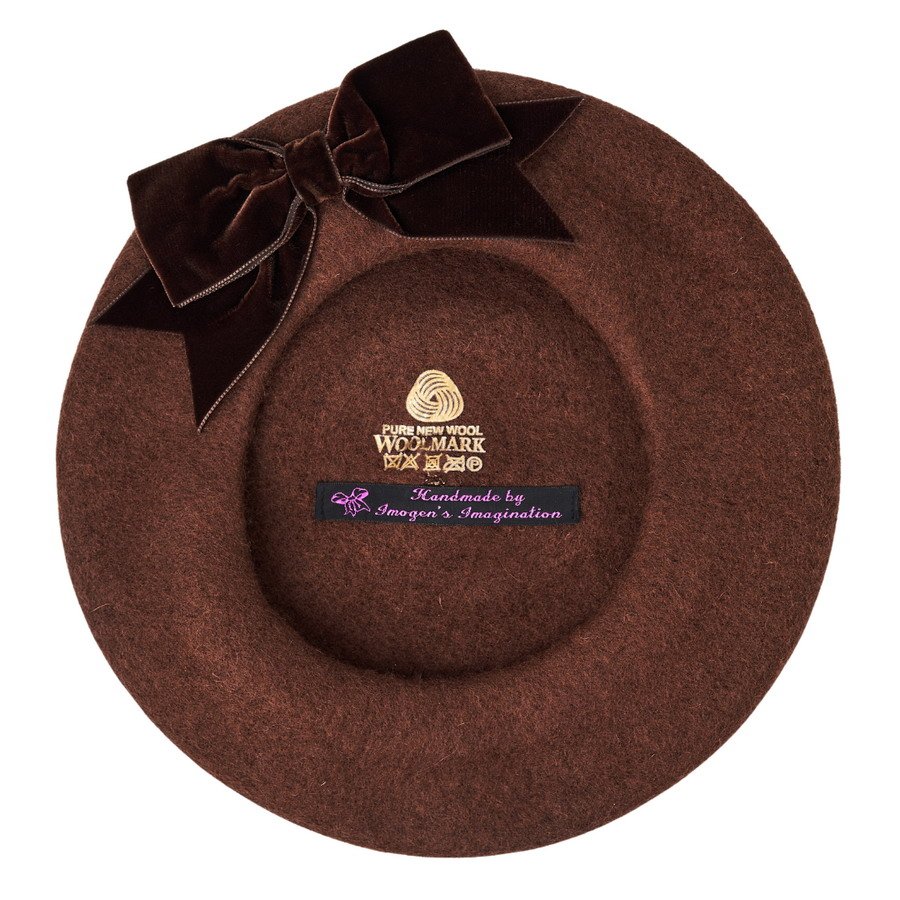 Brown Beret with Brown Bow