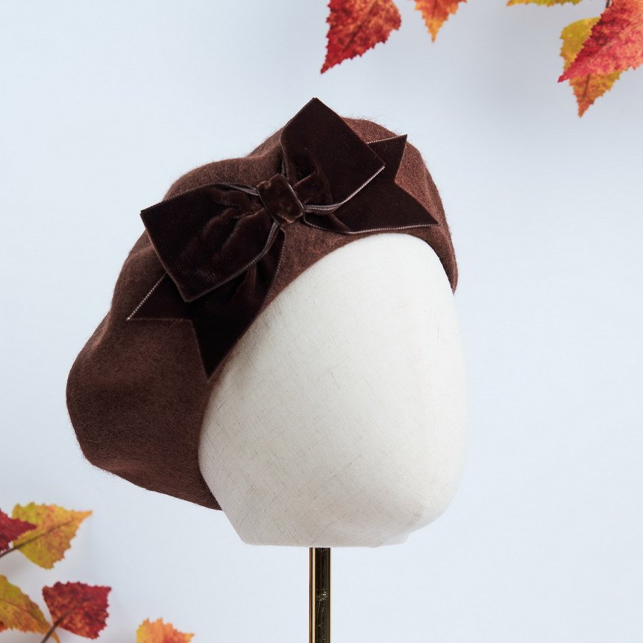 Brown Autumn and Fall Hat - Beret by Imogen's Imagination