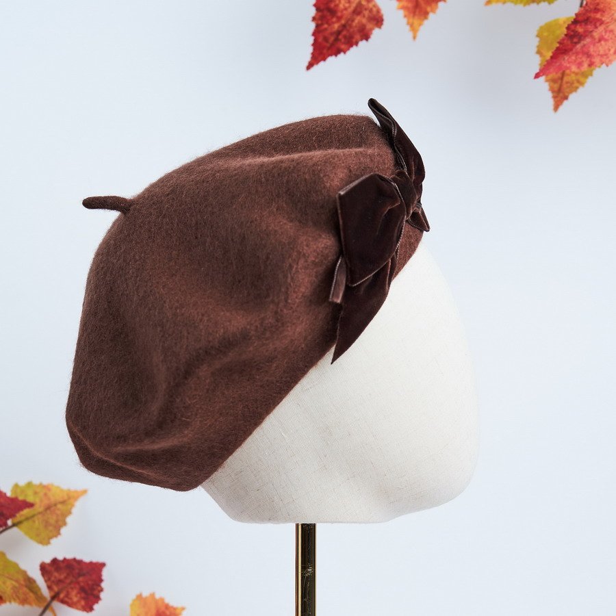 Brown Autumn Winter Hat - Beret by Imogen's Imagination