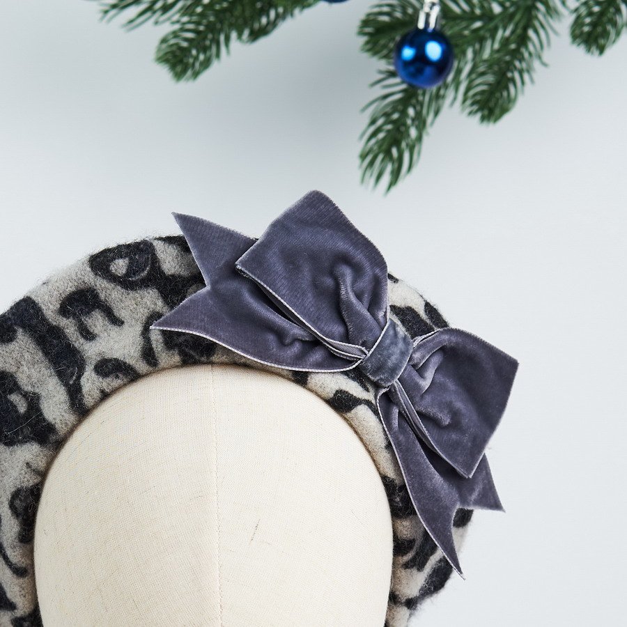 Grey Leopard print Women's Winter Hat by Imogen's Imagination