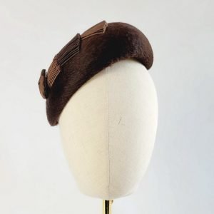 Brown Autumn Wedding Hat handmade by Imogen's Imagination