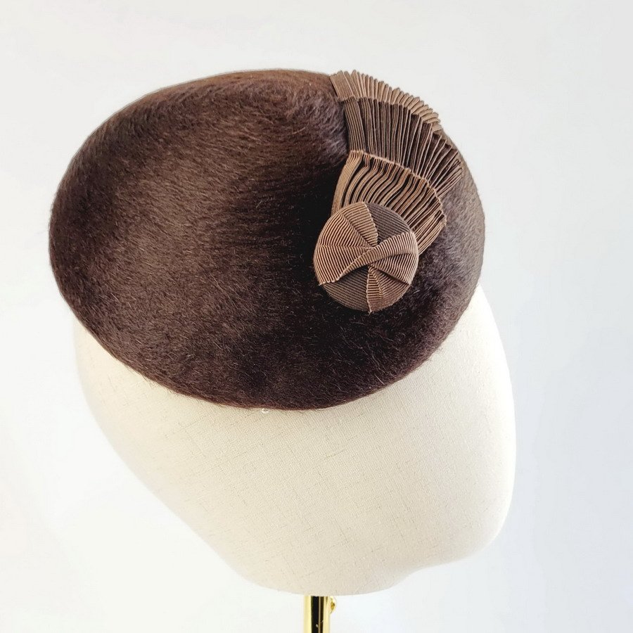 Brown Winter Wedding Hat handmade by Imogen's Imagination