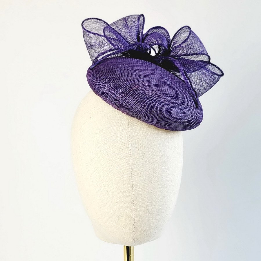 Purple Button Hat with Loops