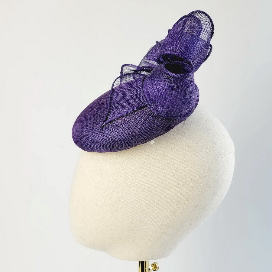 Purple Button Hat with Loops - Image 4