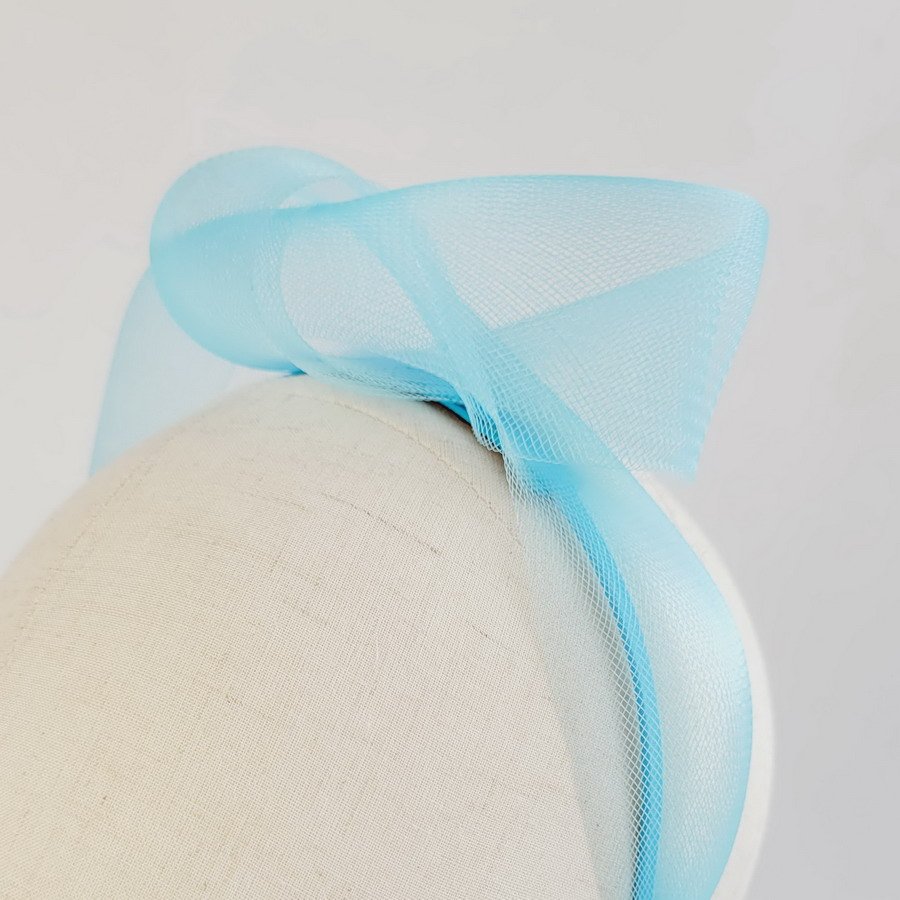 Peacock Blue Crinoline Knot Headband - Image 11