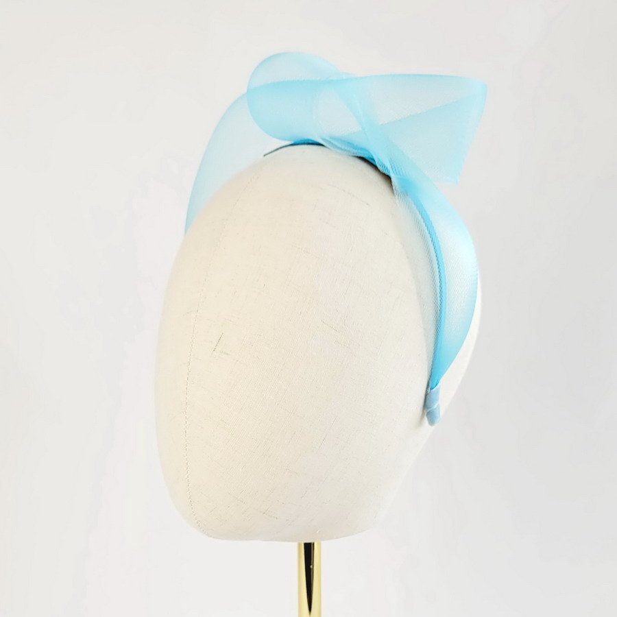 Peacock Blue Crinoline Knot Headband - Image 8