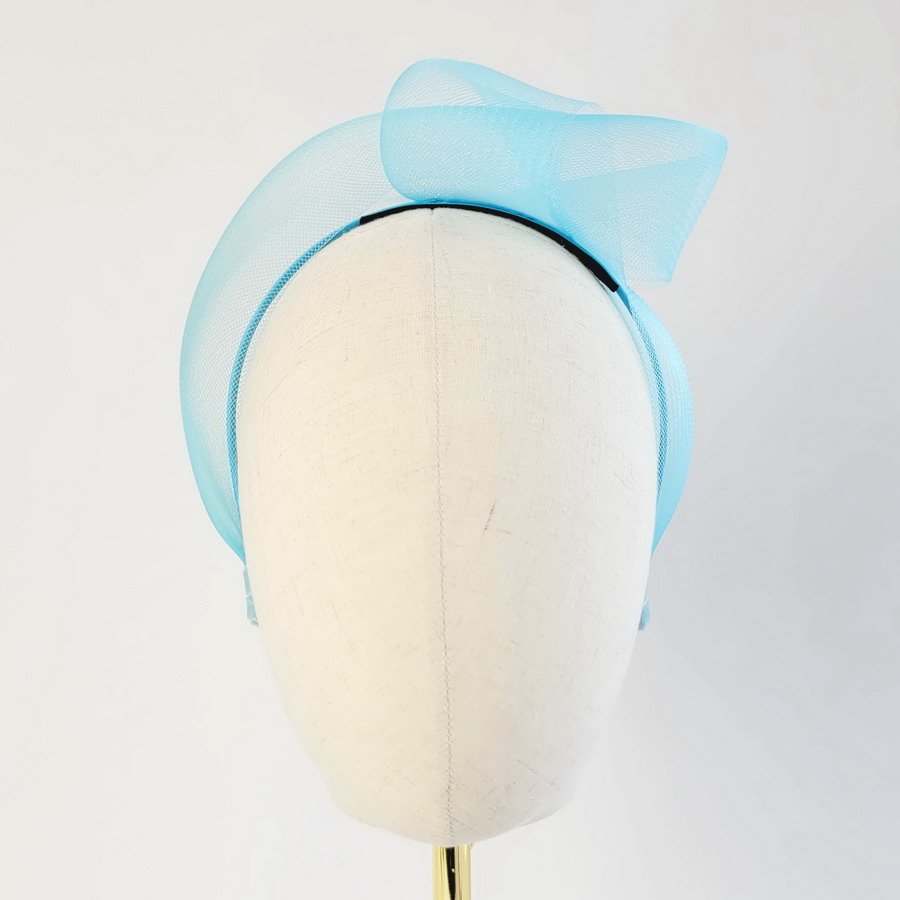 Peacock Blue Crinoline Knot Headband - Image 7