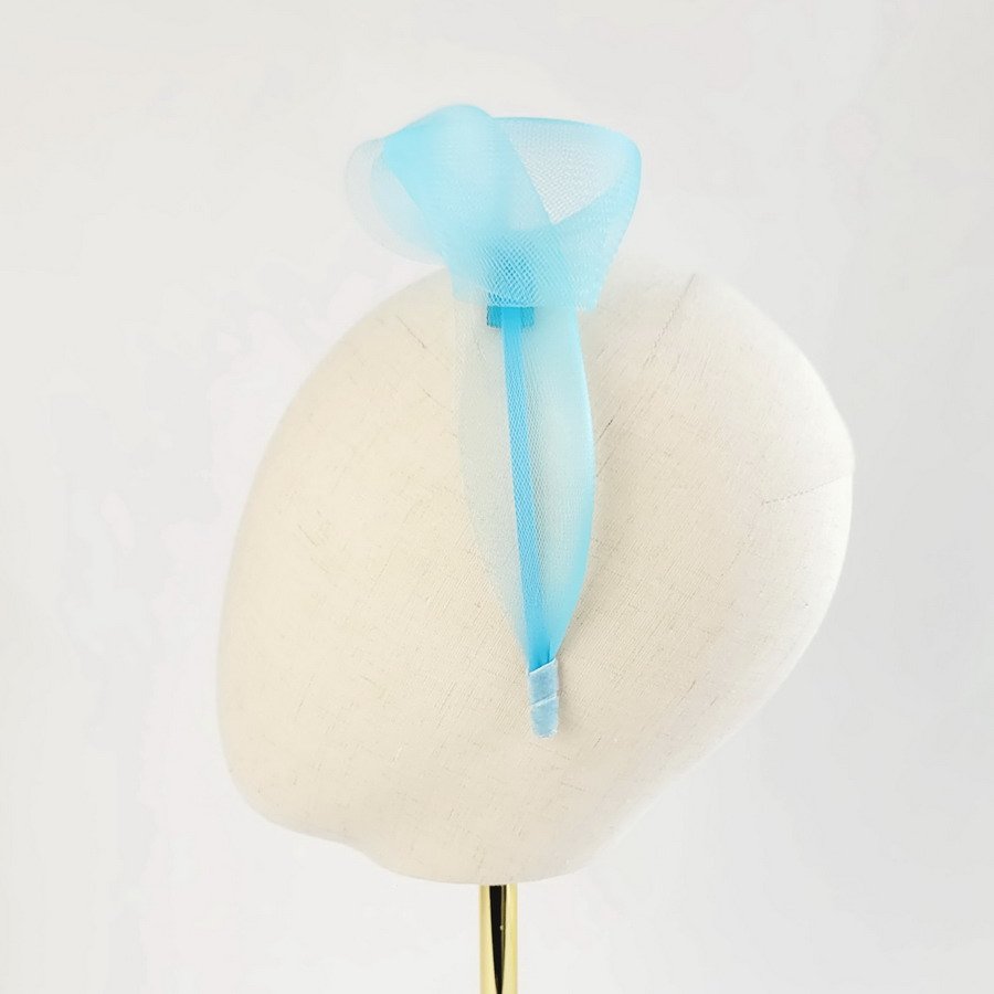 Peacock Blue Crinoline Knot Headband - Image 9
