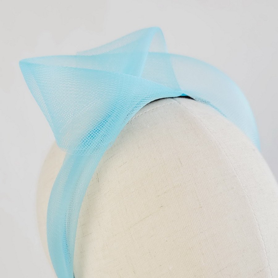 Peacock Blue Crinoline Knot Headband - Image 5