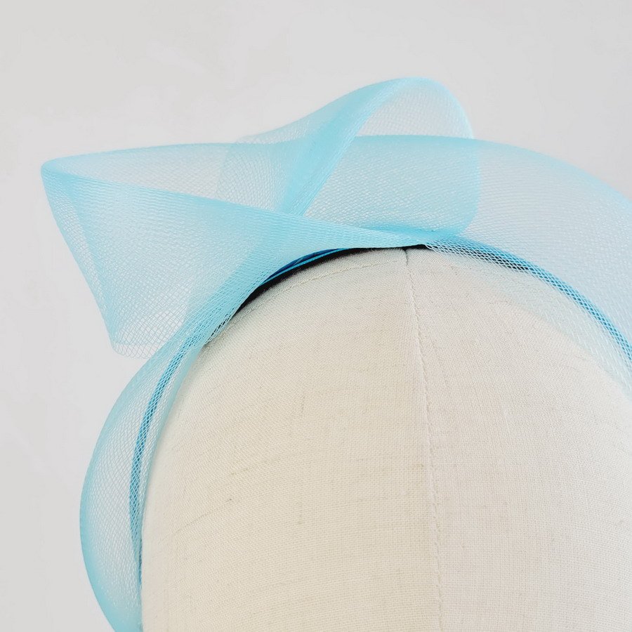 Peacock Blue Crinoline Knot Headband - Image 4