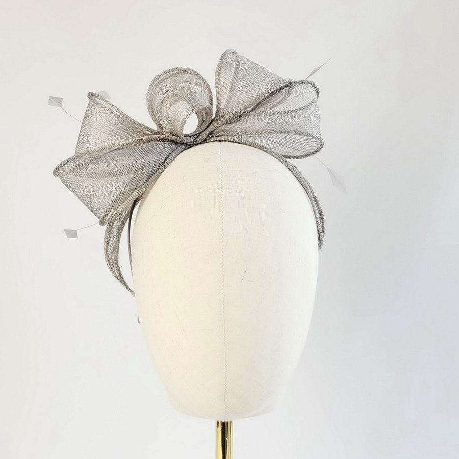 Grey Loop Fascinator with Coque Feathers