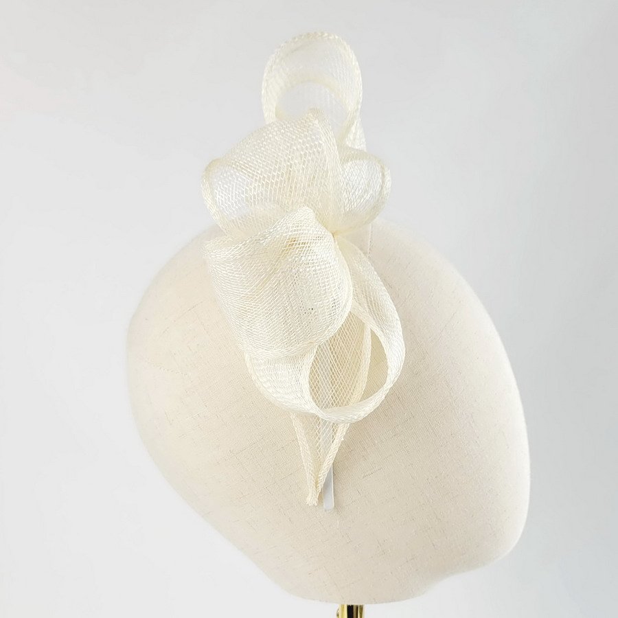 Ivory Looped Fascinator Headband - Image 10