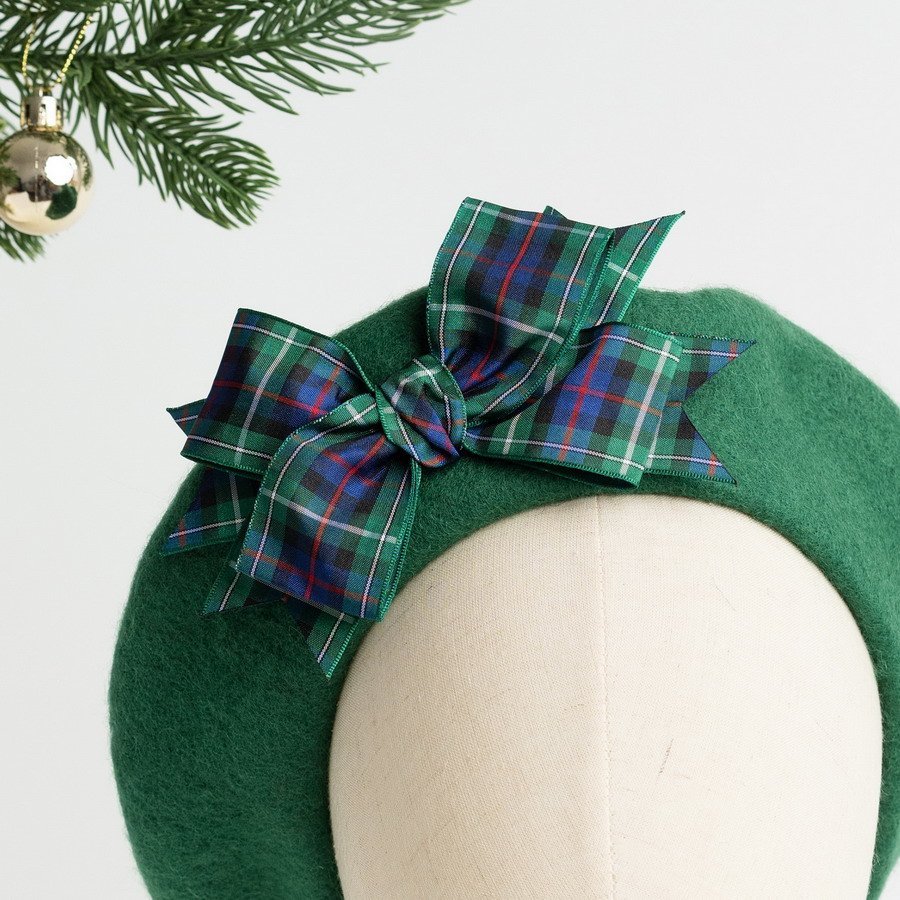Emerald green beret handmade in Sheffield South Yorkshire