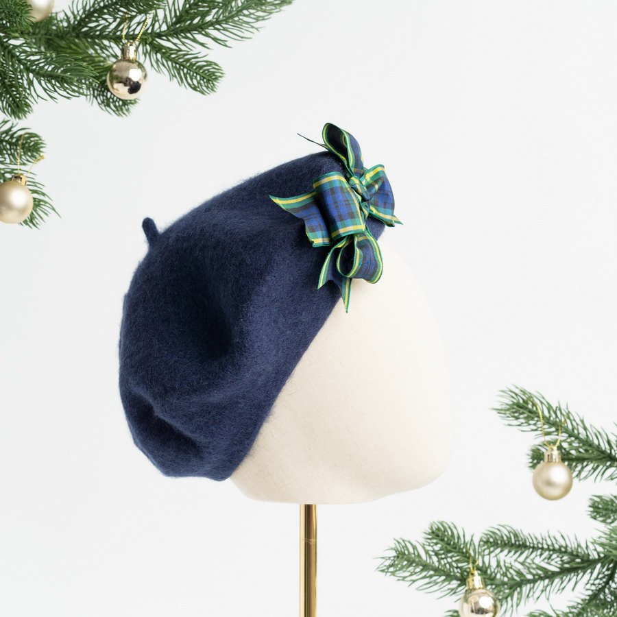 Navy blue autumn and fall hat handsewn by Imogen's Imagination in Sheffield UK