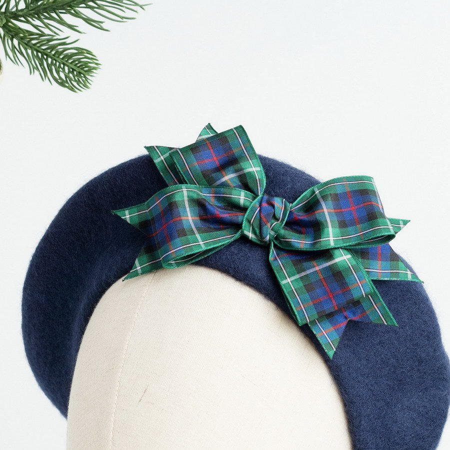 Navy blue women's winter hat with handmade decoration by Imogen's Imagination