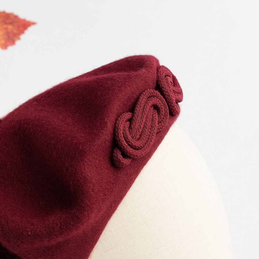 Wine red beret handmade in Sheffield South Yorkshire