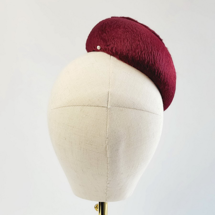 Maroon Felt Hat with Embroidery - Image 7