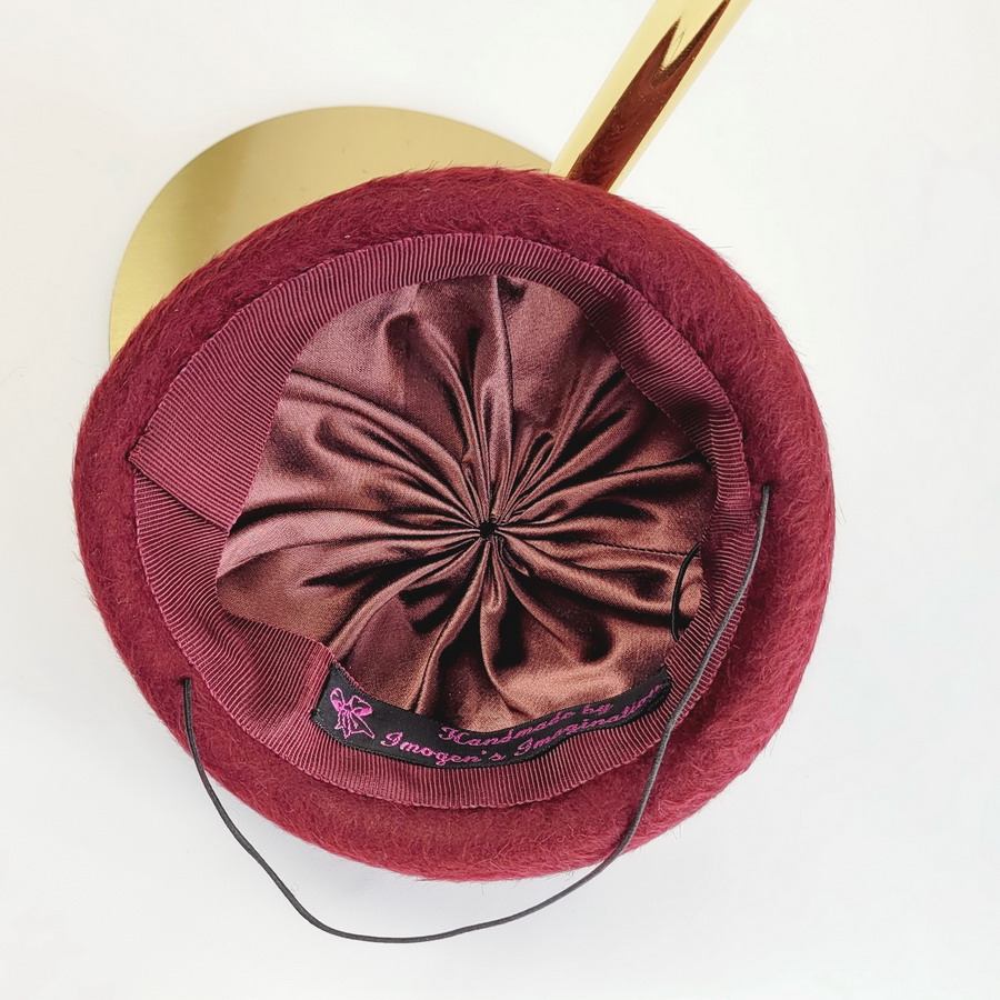 Maroon Felt Hat with Embroidery - Image 8