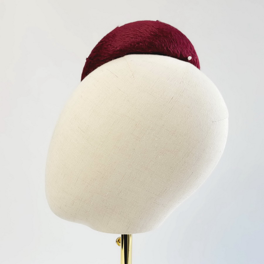 Maroon Felt Hat with Embroidery - Image 6