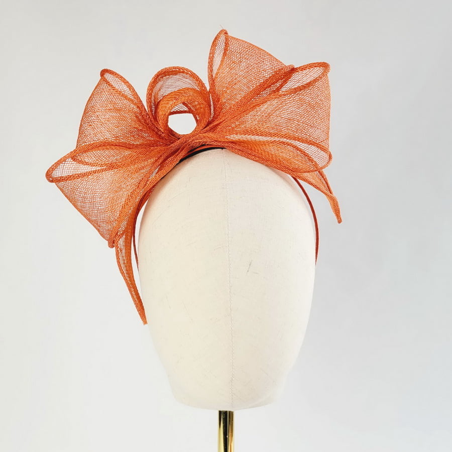 Orange Looped Fascinator Headband