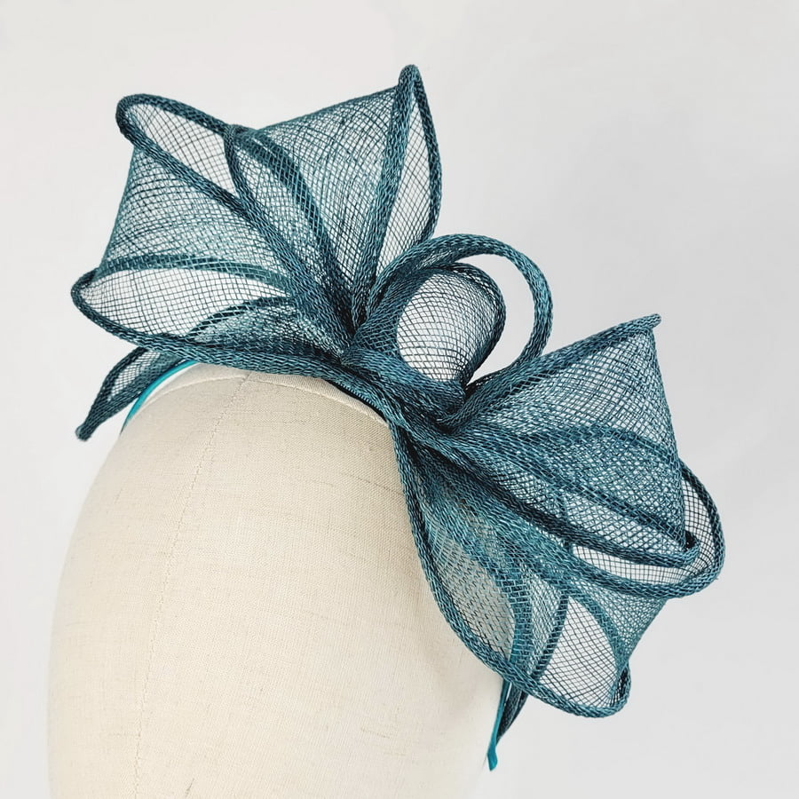 Teal Looped Fascinator Headband - Image 9